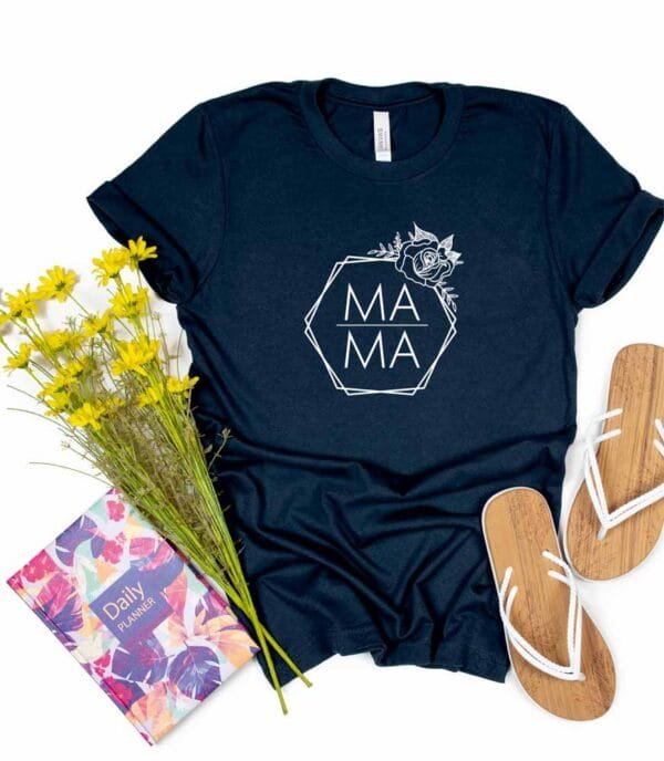 Marškinėliai Mama su gėle - Image 3