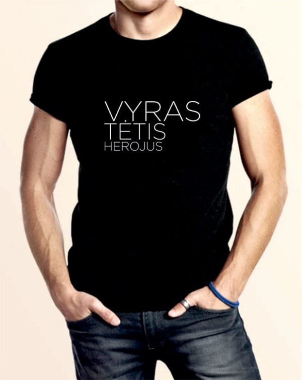 Marškinėliai vyras tėtis herojus