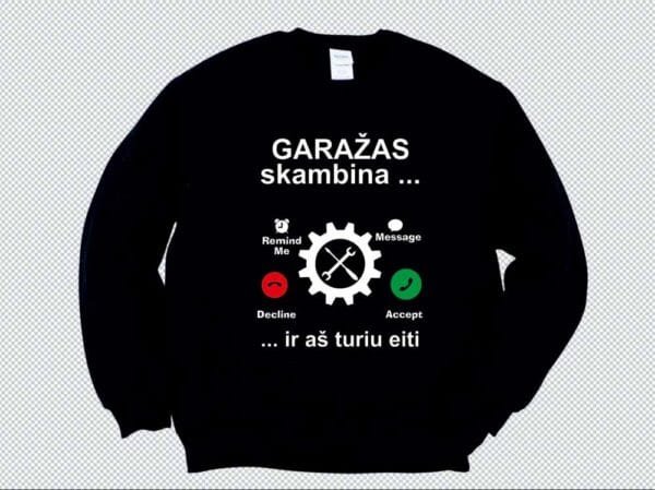 Juodos spalvos džemperis Garažas man skambina