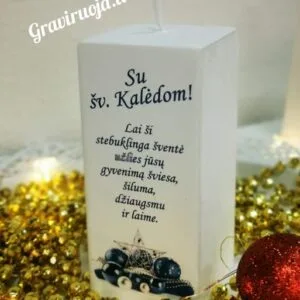 Rankų darbo kalėdinė žvakė