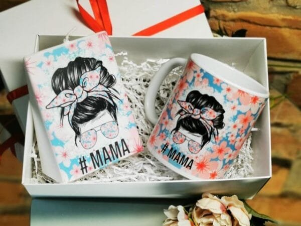 Rinkinukas Puodelis ir žvakė. "#Mama"