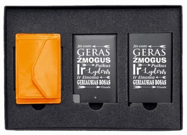 Iššorinės baterijos su pinigine komplektas geras žmogus