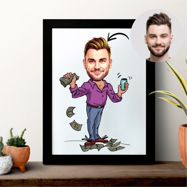 Boso / Bosės karikatūra rėmelyje