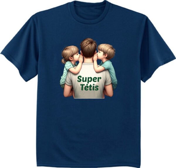 Vyriški Marškinėliai su spalvota spauda " Super tėtis su dviem vaikučiais" - Image 3